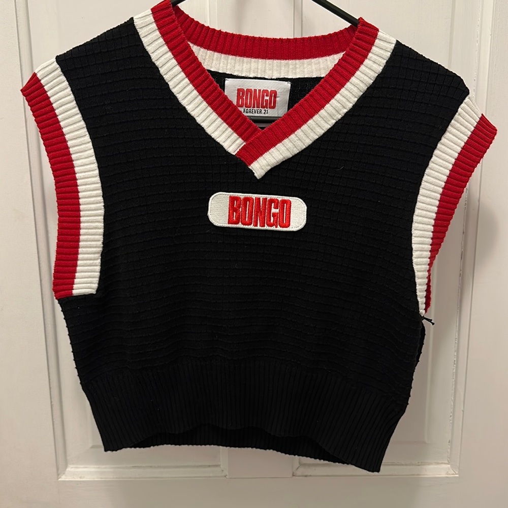 Bongo for forever 21 collaboration vest. Black, red and white. Size small. NWT. - Picture 1 of 5